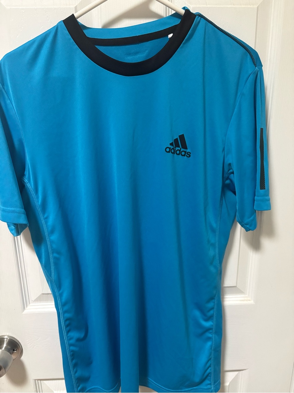 adidas Men's Athletic Tee in Teal with Black Accents